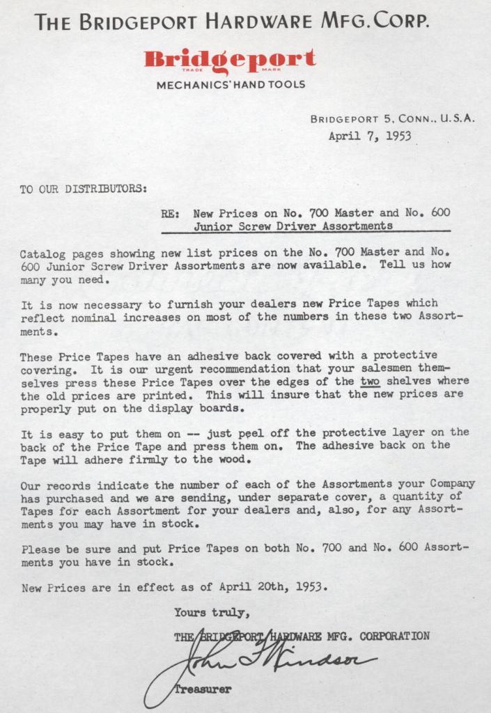 1953 Bridgeport letter