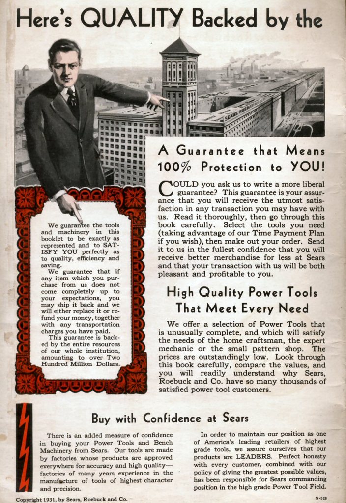 1931 Craftsman inside cover