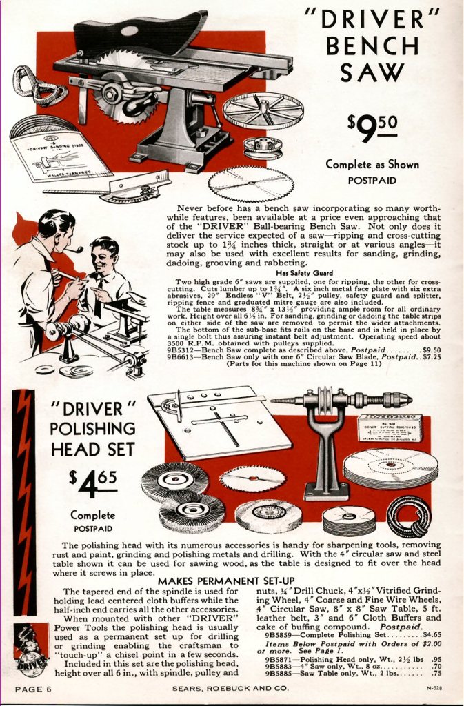 1931 Craftsman bench saw polishing head page 6