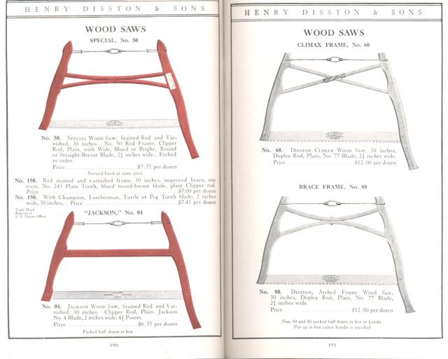 Disston Special, Jackson, Climax, Brace Wood Saws