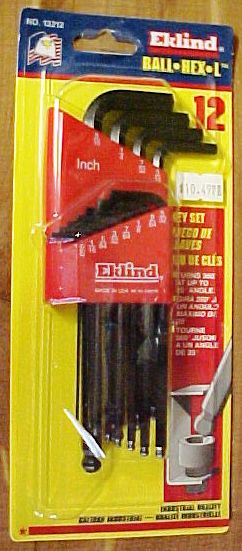 Eklind USA hex L key set of 12 standard size 