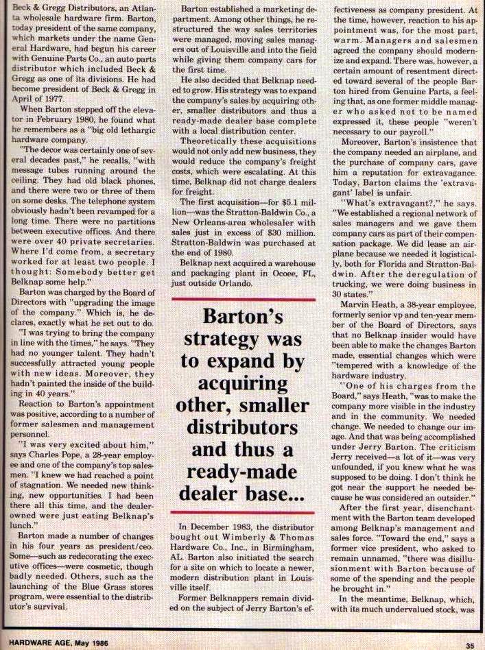 Belknap Hardware Age article page 35