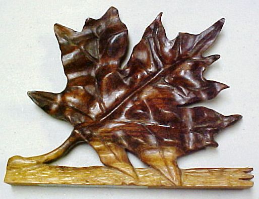 Ken Meyer's  woodcarving of a leaf