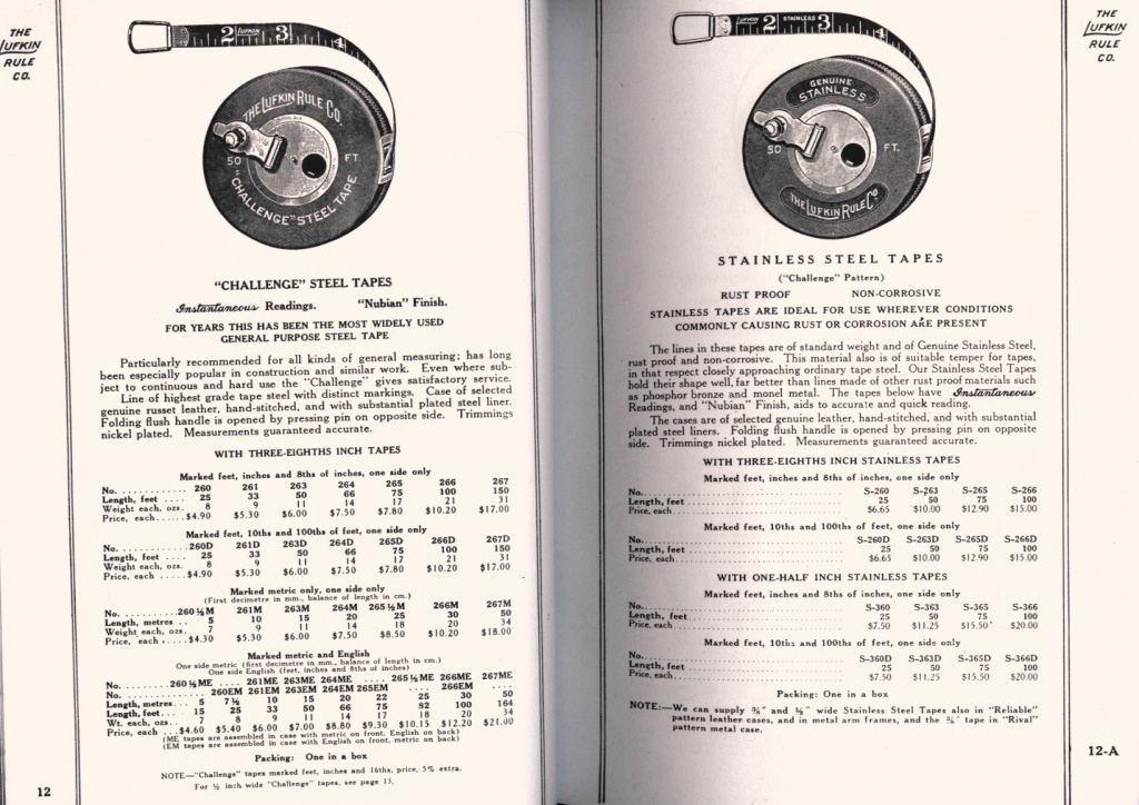 Lufkin Challenge and Stainless Steel Tapes 