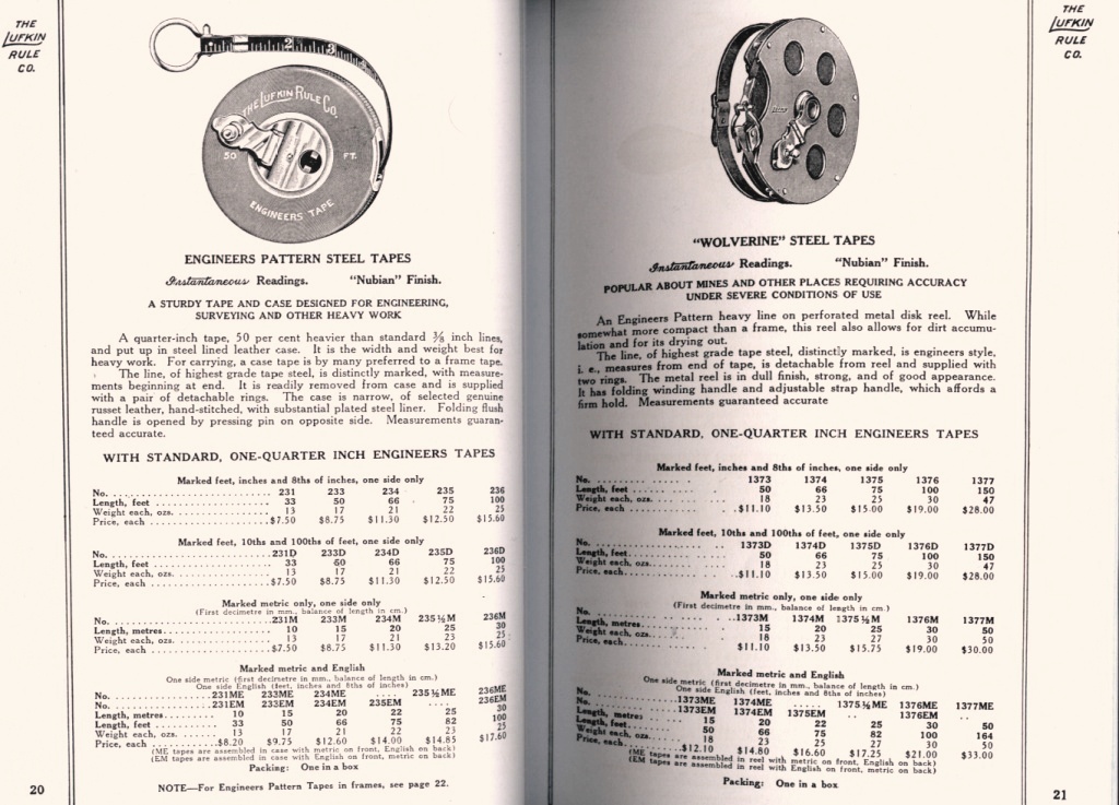 Lufkin Engineers and Woverine Steel Tapes