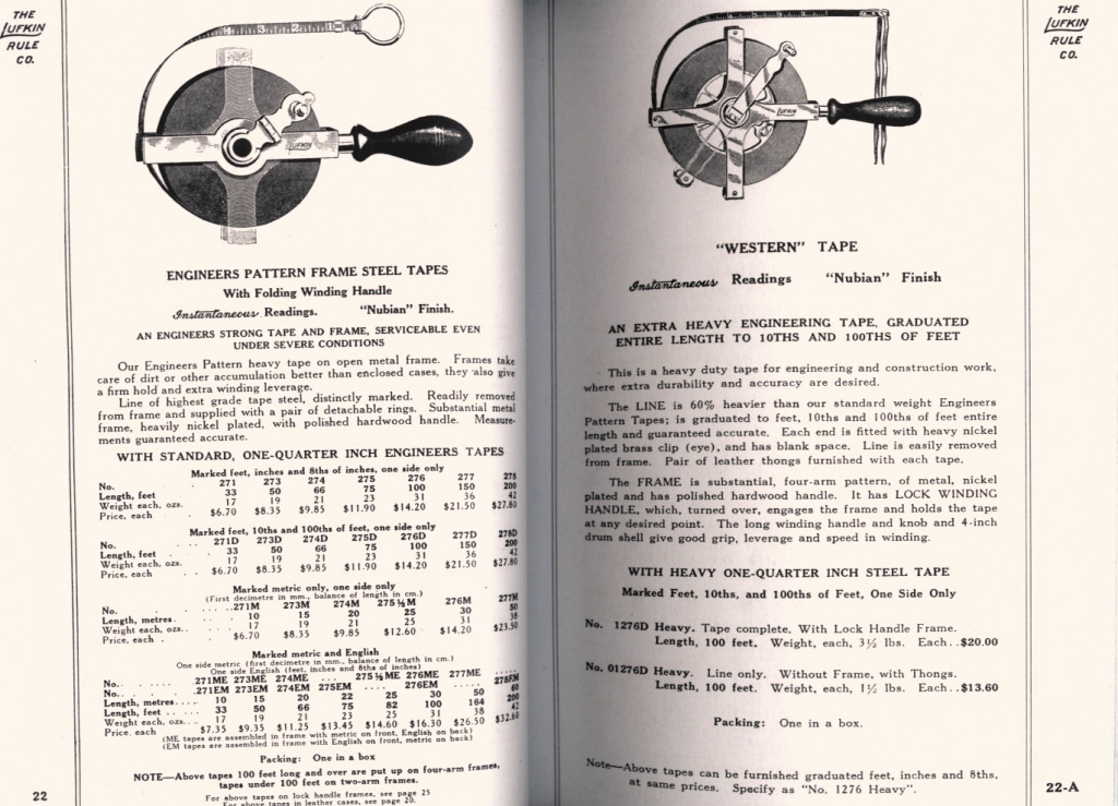 Lufkin Engineer Pattern and Western Tape Measure