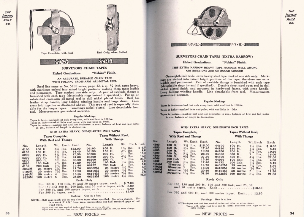 Lufkin Surveyors Chain Tape Measures