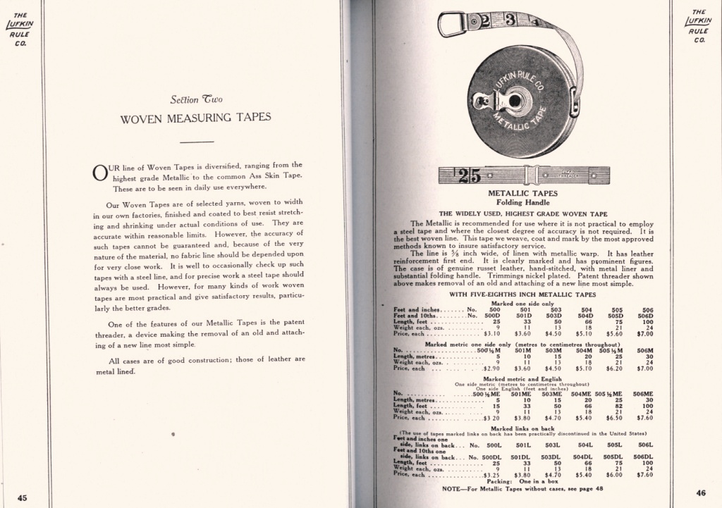 Lufkin Woven and Metallic Measuring Tapes