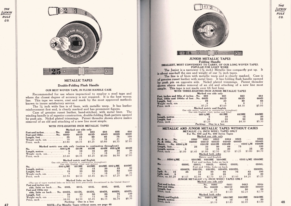Lufkin Junior and Metallic Tape Measures 