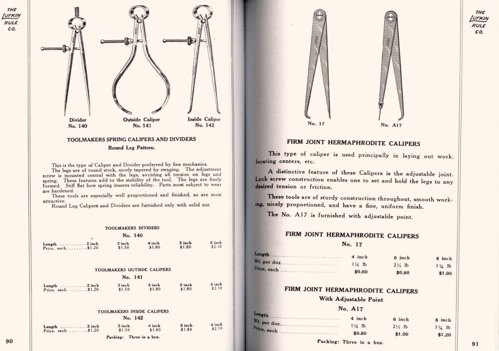 Lufkin Toolmakers & Hemaphrodite Calipers