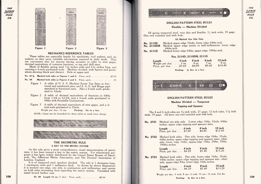 Lufkin Decimetre and English Steel Rules