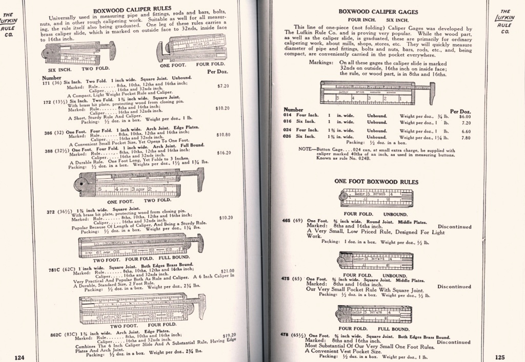 Lufkin Boxwood Caliper Rules and Gauges