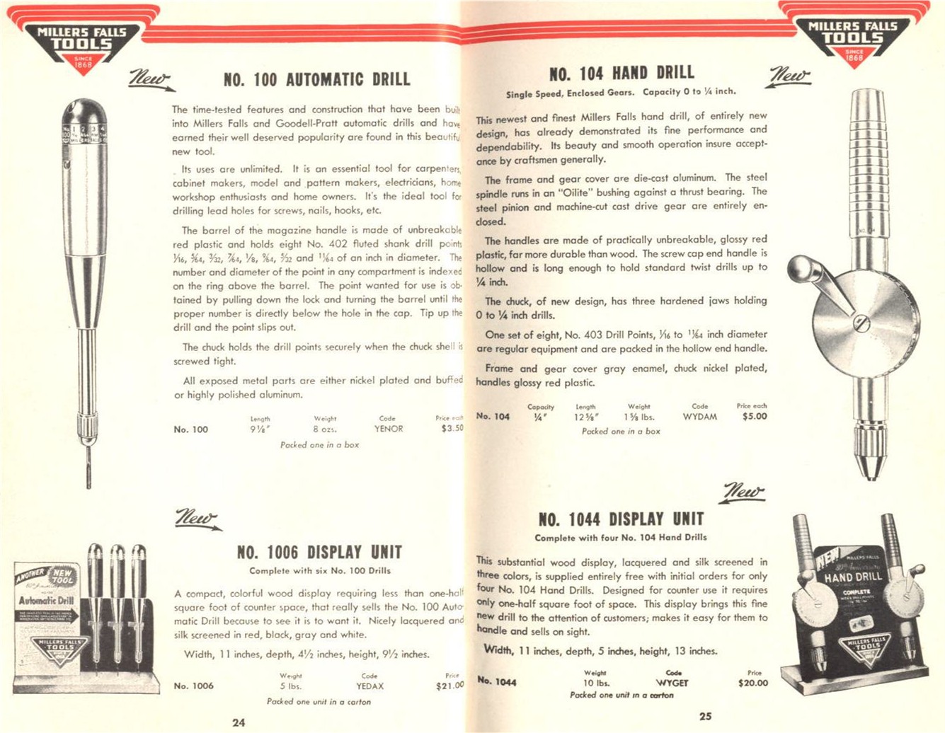 Millers Falls Automatic and Hand Drill