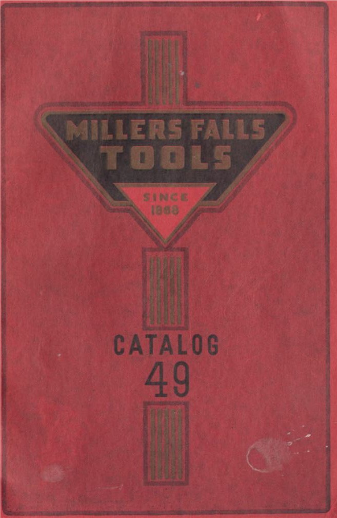 outil catalogue & Liste des prix de 1959 Millers Falls Co 