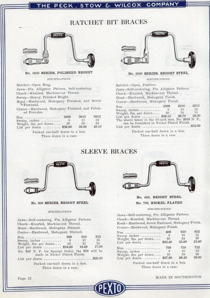 PEXTO Brace no. 3600, 2000, 500, 600, 700