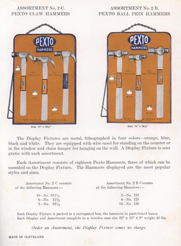 PEXTO Hammer ad 1923 catalog