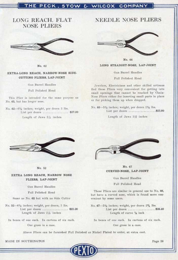 PEXTO Flat, Needle, Narrow & Curved Nose Pliers