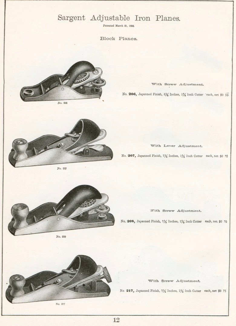 Sargent adjustable iron block plane