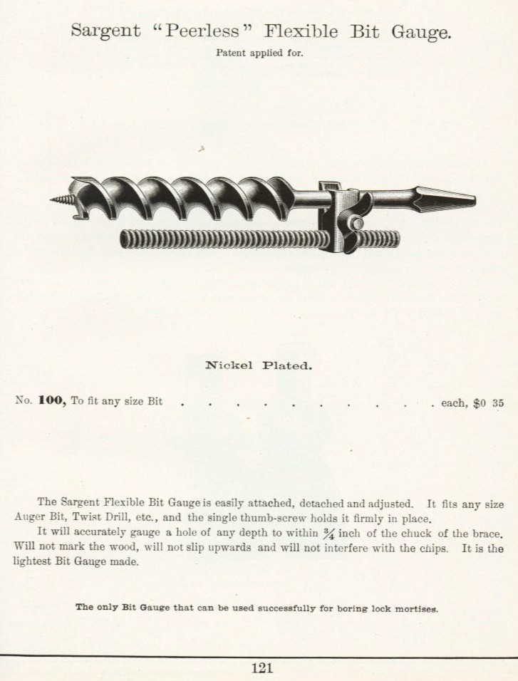 Sargent Peerless bit from 1911 catalog