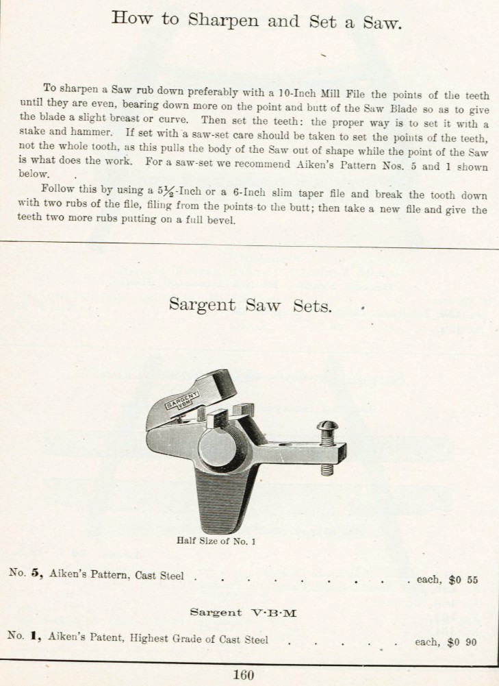Sargent How to set and sharpen a saw