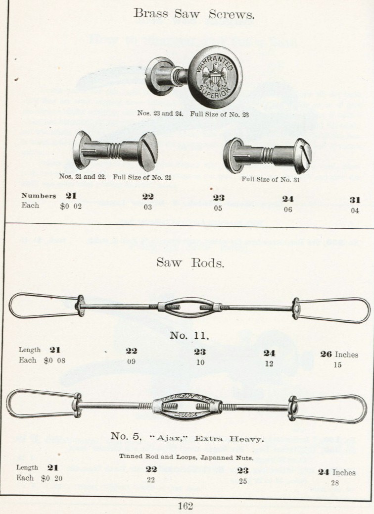 Sargent Brass saw screws and rods