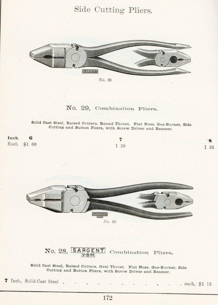 Sargent Side cutting pliers
