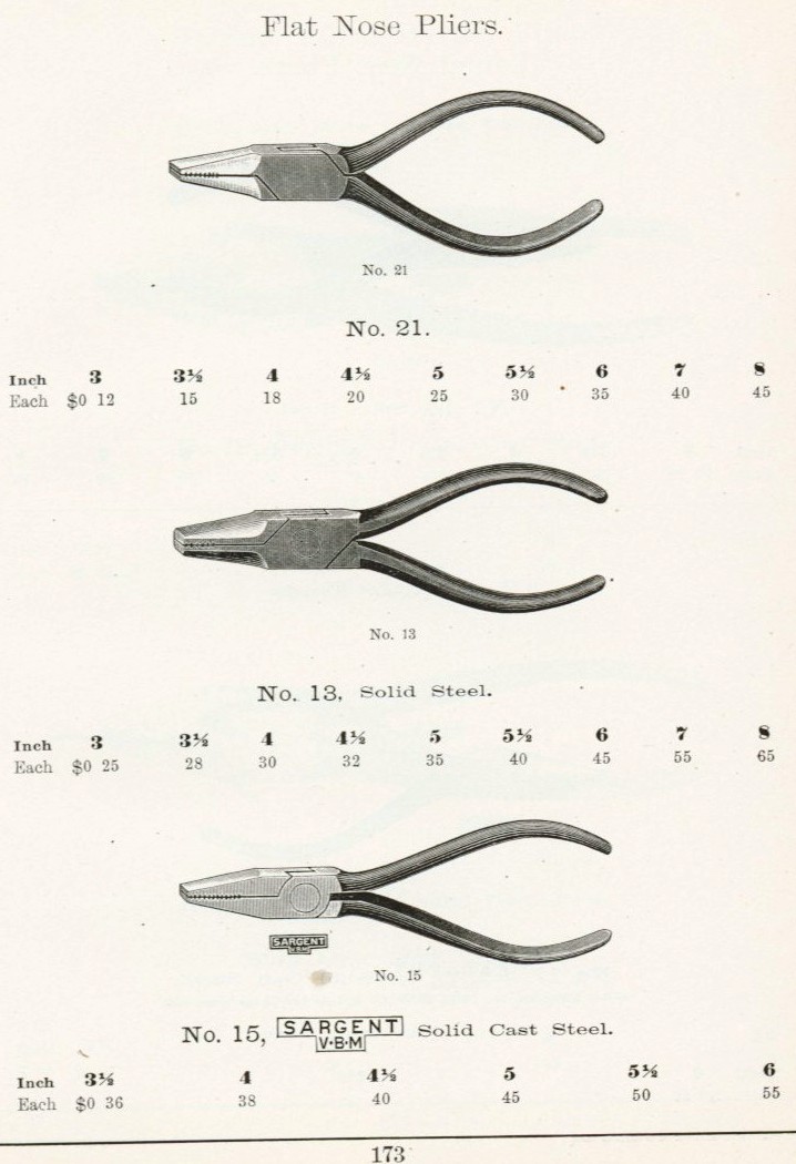 Sargent Flat Nose pliers