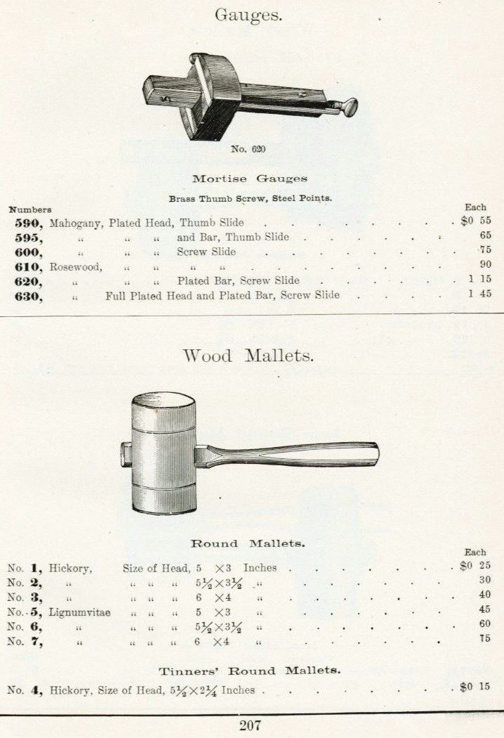 Sargent wooden marking gauge and mallet