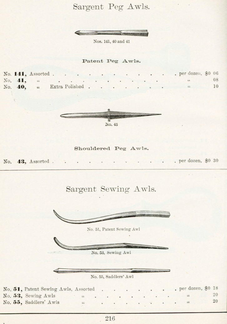 Sargent Peg and sewing awl