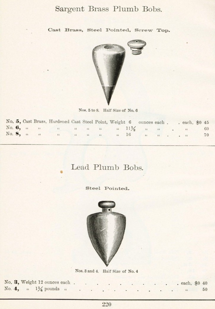 Sargent Plumb bob from 1911 catalog