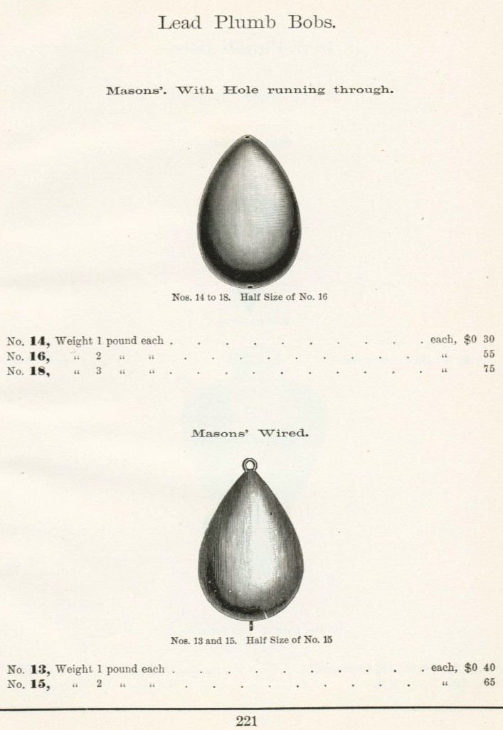 Sargent Lead plumb bob from 1911 catalog