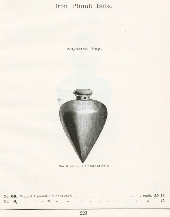 Sargent Iron plumb bob from 1911 catalog