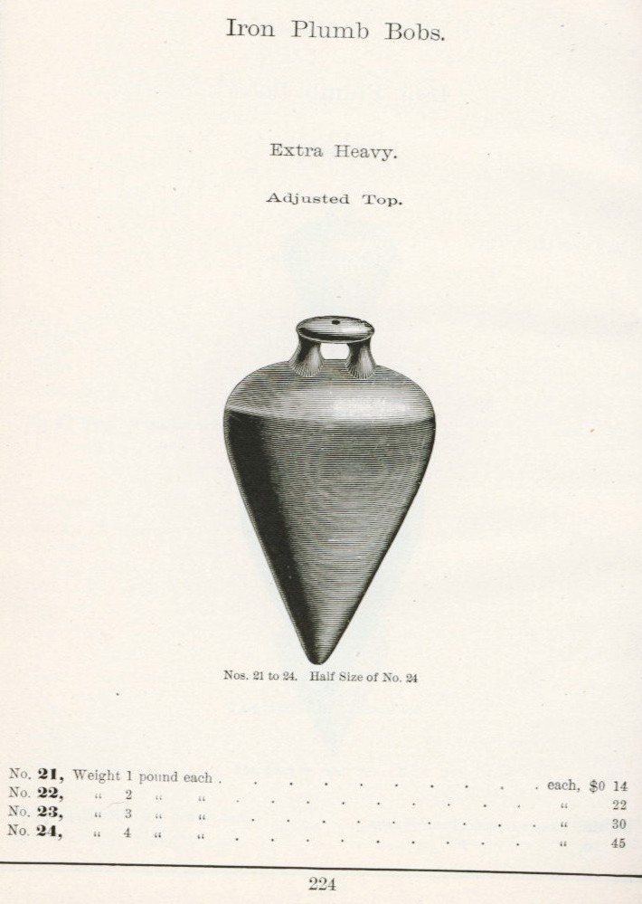 Sargent Iron plumb bob from 1911 catalog