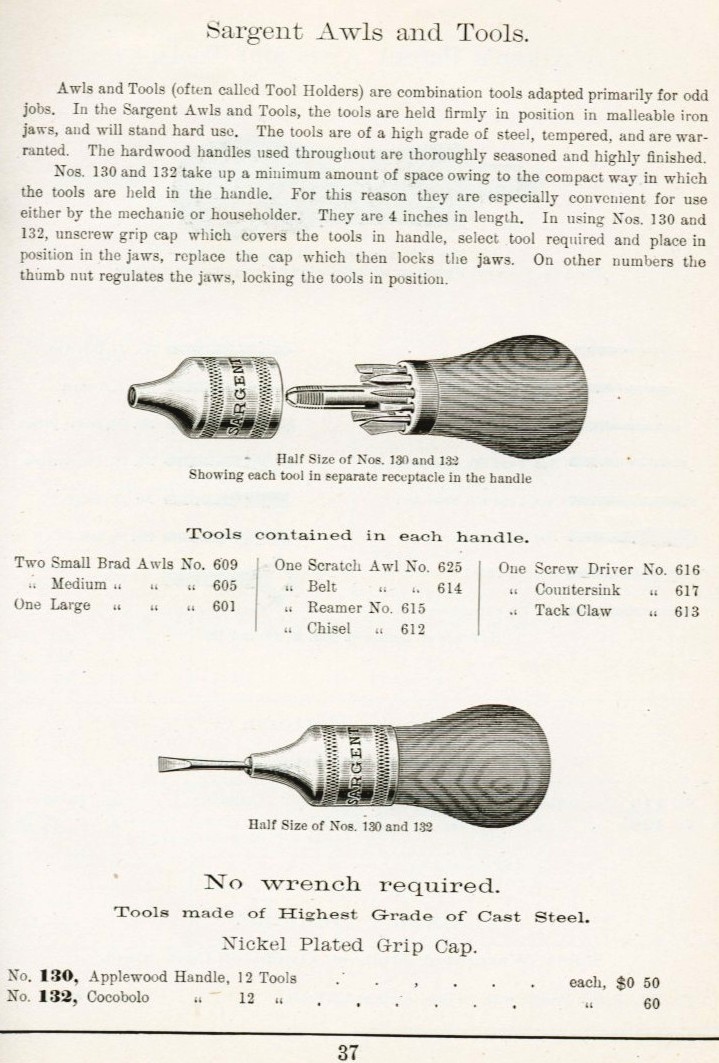 Sargent Awl and Tools