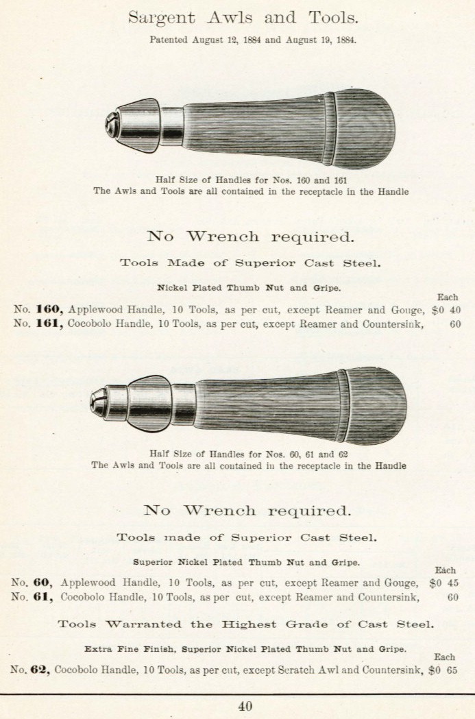 Sargent Awls and tools