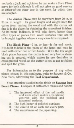 Sargent plane pointers jointer, block iron bench