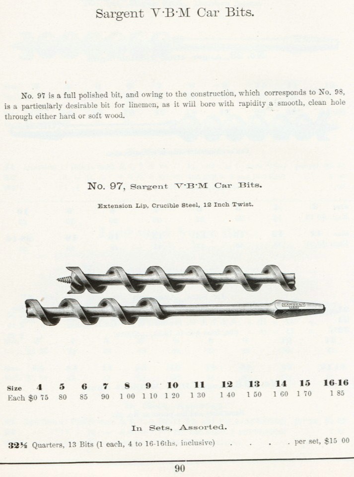 Sargent Car bit number 97 1911 catalog