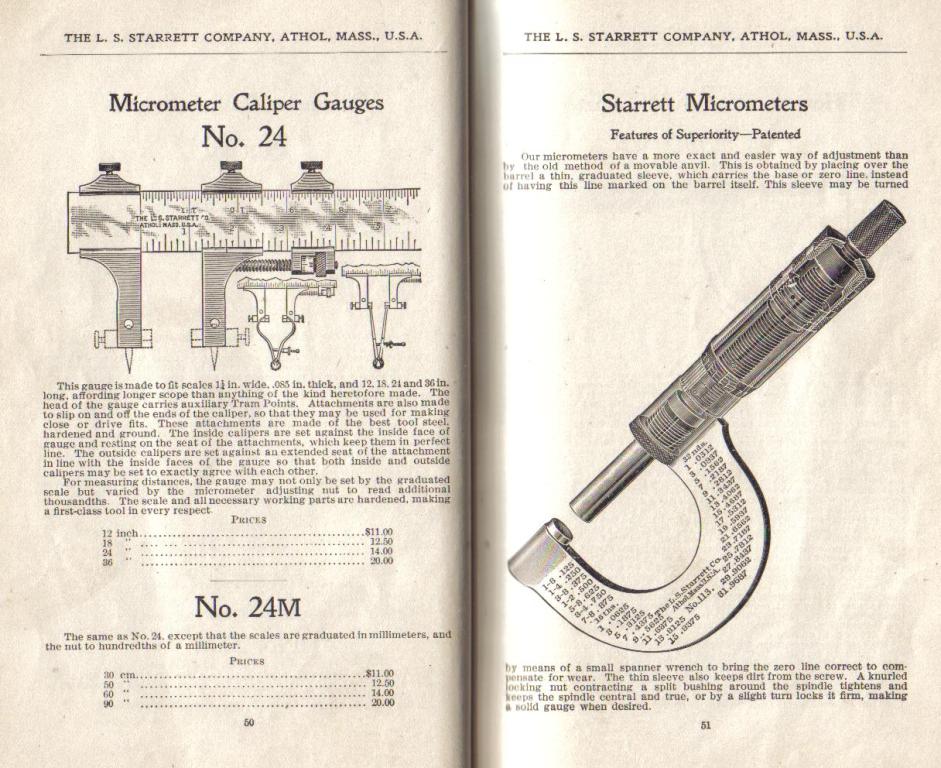 Starrett Micrometer Caliper Gauges