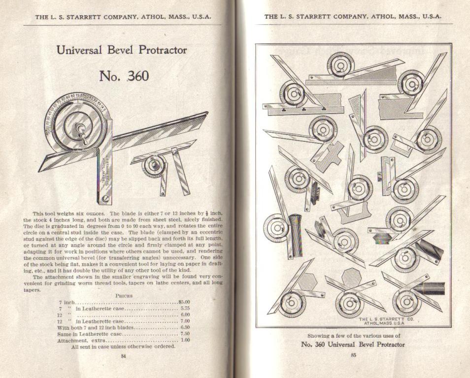 Starrett Universal Bevel Protractor # 360