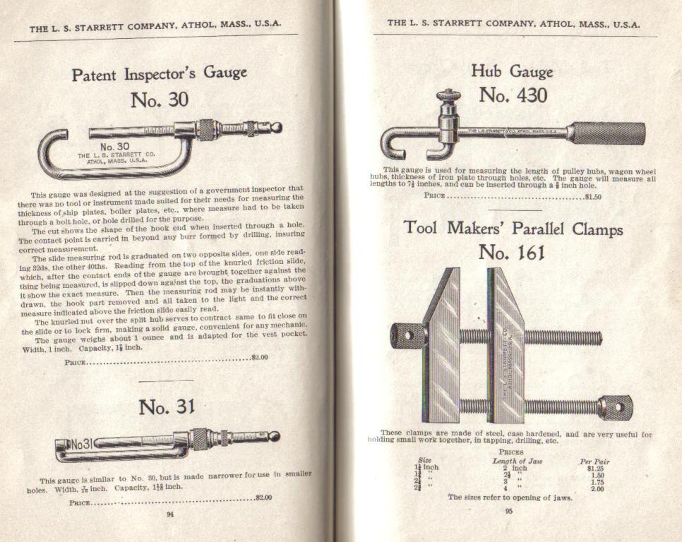 Starrett Inspector, Hub Guage, Parallel Clamp