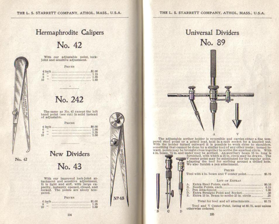 Starrett Hermaphrodite Caliper 7 and Divder