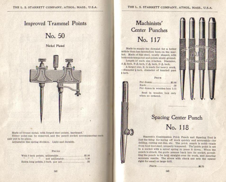 Starrett Trammel Points & Center Punches